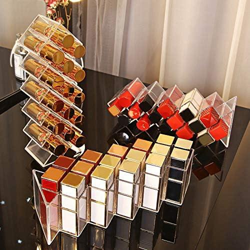 JessLab Lipstick Organizer, Acrylic Clear Lipstick Holder Cosmetic Makeup Organizer, 16 Slots