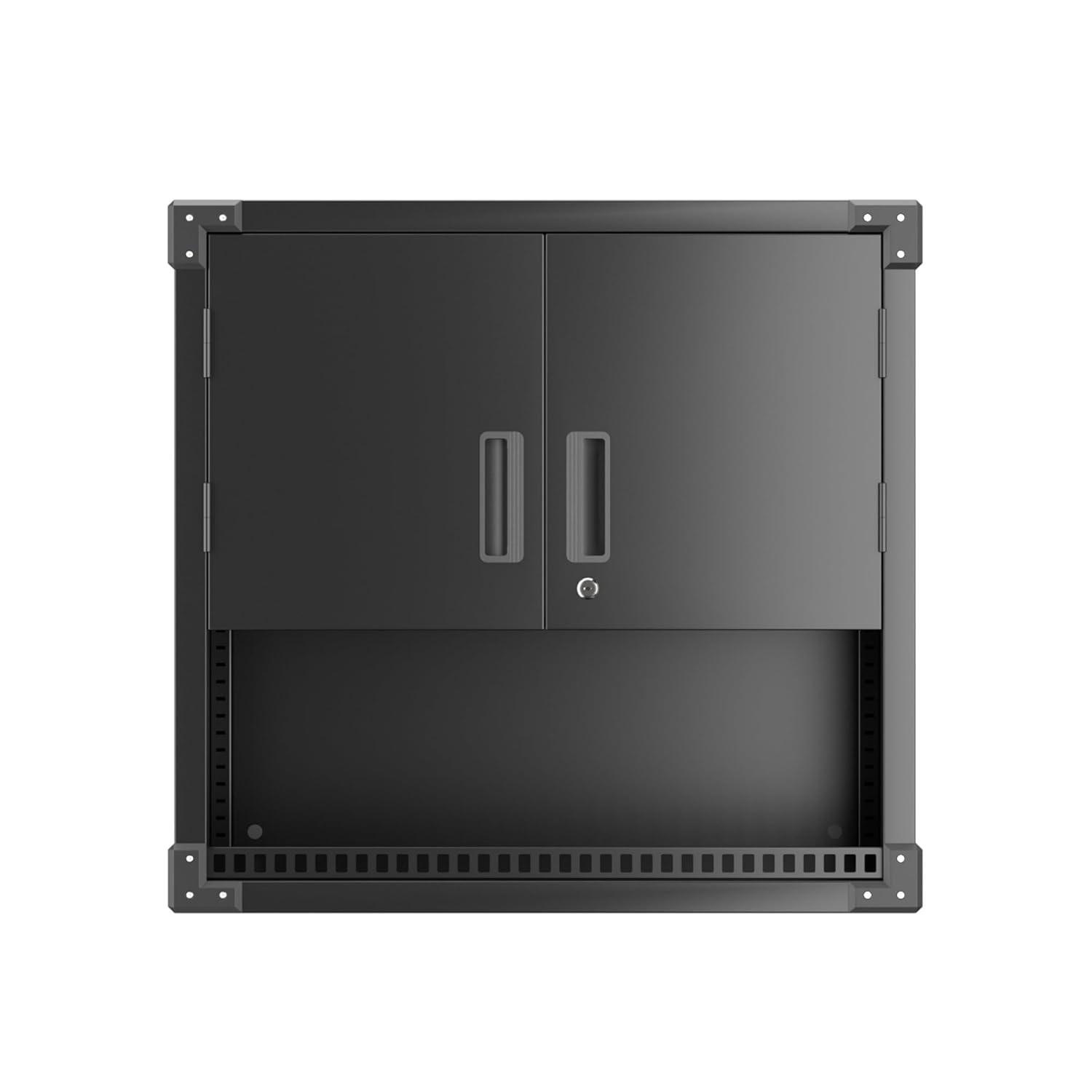 AOBABO 72 Inch Locking Metal Garage Storage Cabinet with Universal Rubber Wheels with Lockable Casters, Pegboards, and Magnetic Doors, Black