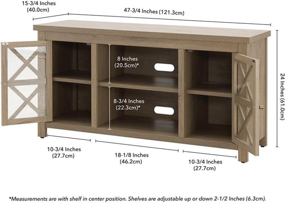 Evelyn&Zoe Colton Rectangular TV Stand for TV's up to 55", Antiqued Gray Oak