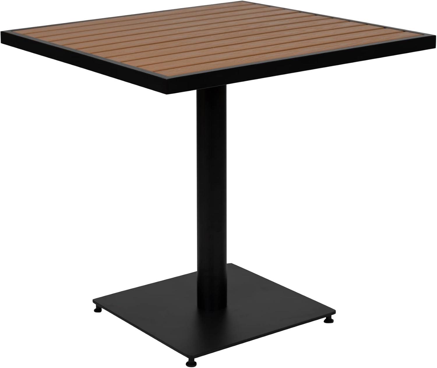 Flash Furniture Lark Series 3-Piece Steel/Aluminum Teak Patio Table and Chair Set, Teak