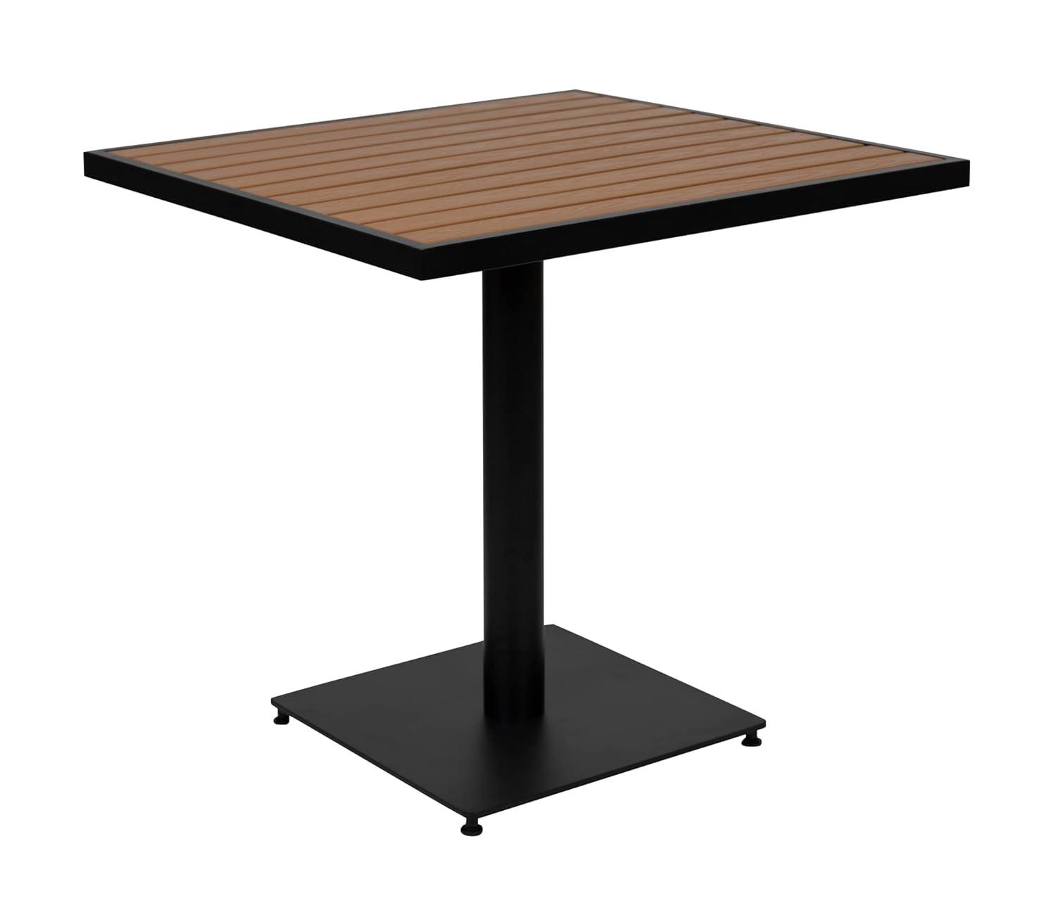 Flash Furniture Lark Series 3-Piece Steel/Aluminum Teak Patio Table and Chair Set, Teak