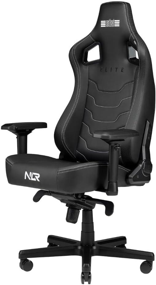 Elite Black Aluminum and Nylon Gaming Chair with 4D Armrests