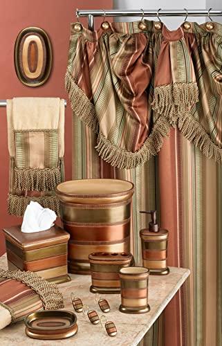 Zahari Home 4pc Contempo Stylish Bathroom Accessories Set Shower Soap Dispenser, Tumbler, Tooth Brush Holder and Soap Holder Luxury Contemporary Decor Unique Design Modern Bathroom Shower Set