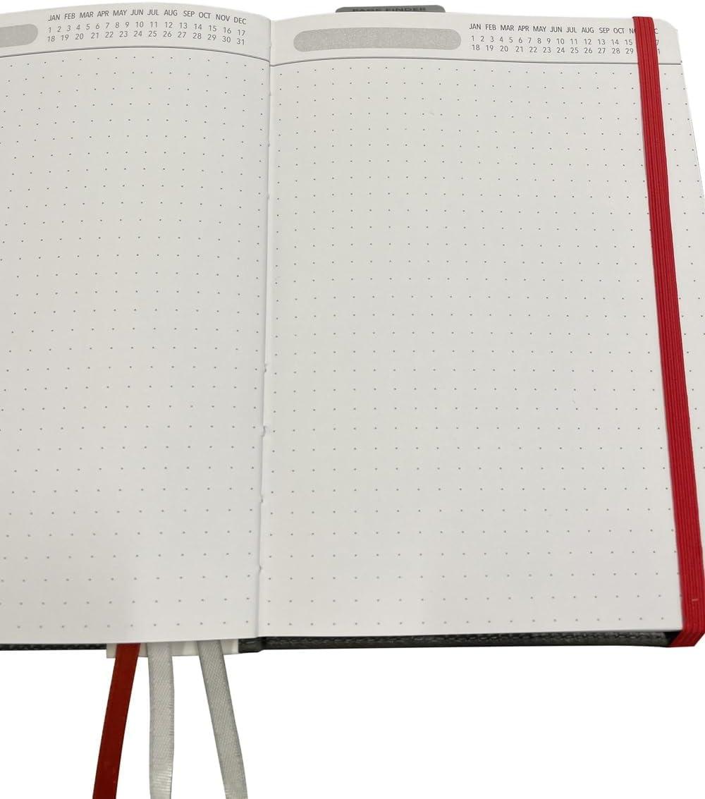 C.R. Gibson Black Leatherette Dot Grid Notebook Journal, 6'' W x 8.5'' L, 240 Pages, Bulleting Log (MJ127-20191A)