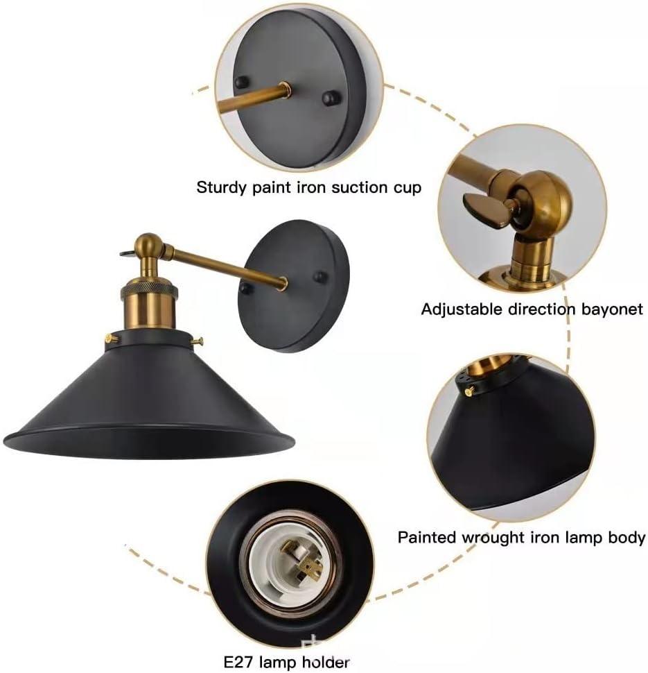 Battery Operated Wall Sconce Decor Set of 2, Black Wireless Wall Sconces with Remote, Dimmable Vintage Led Wall Lights, Wall Lamp for Bedroom Farmhouse Gallery