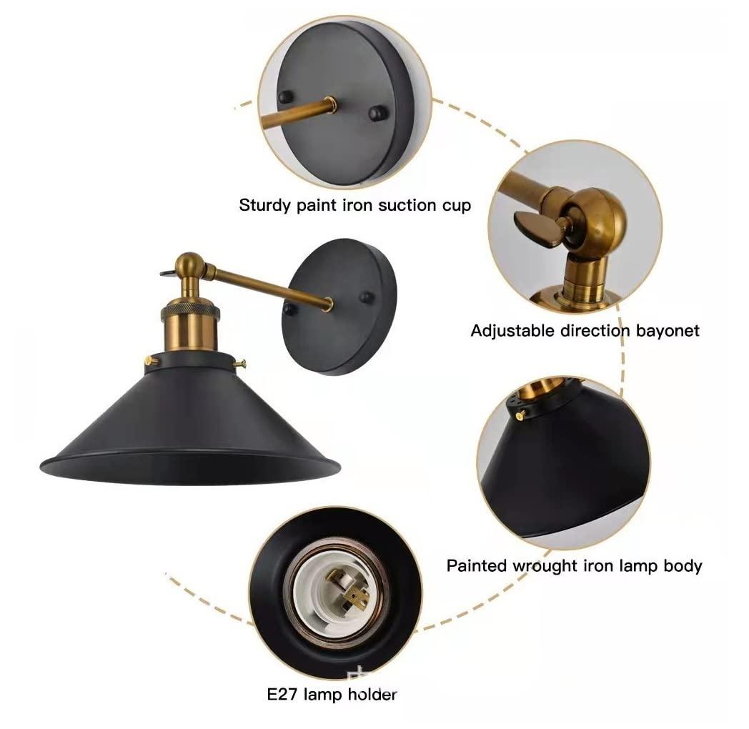 Battery Operated Wall Sconce Decor Set of 2, Black Wireless Wall Sconces with Remote, Dimmable Vintage Led Wall Lights, Wall Lamp for Bedroom Farmhouse Gallery