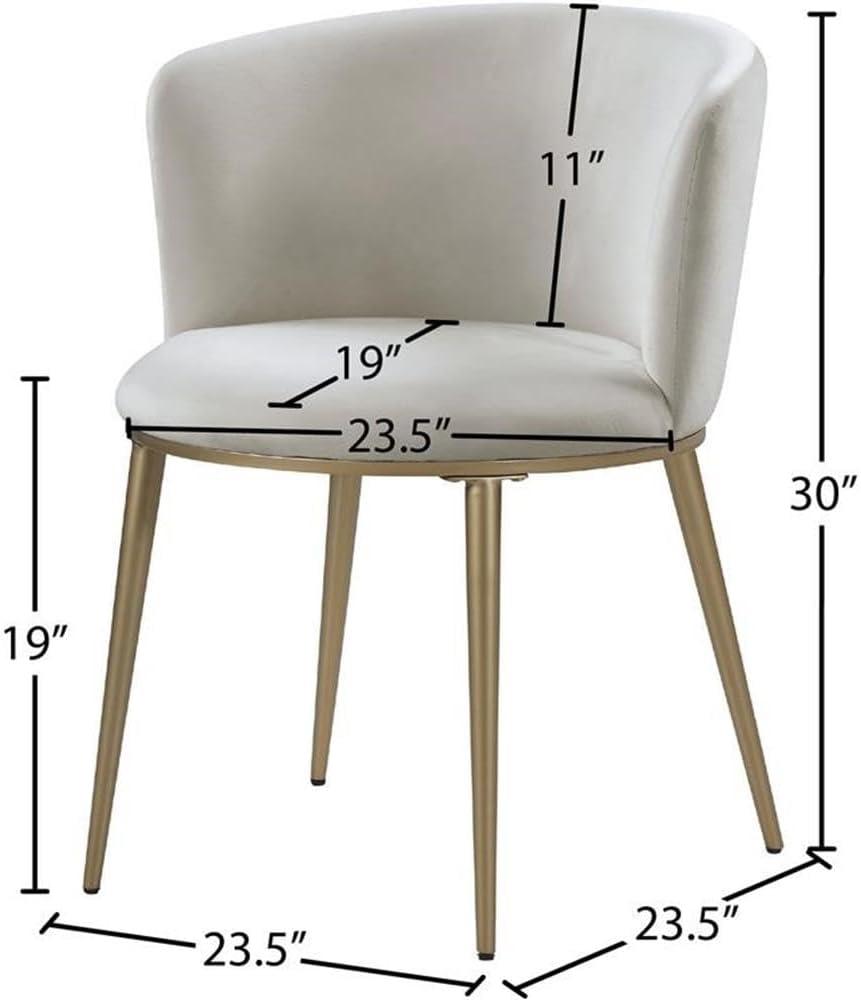 Meridian Furniture Skylar Cream Velvet Dining Chair (Set of 2)