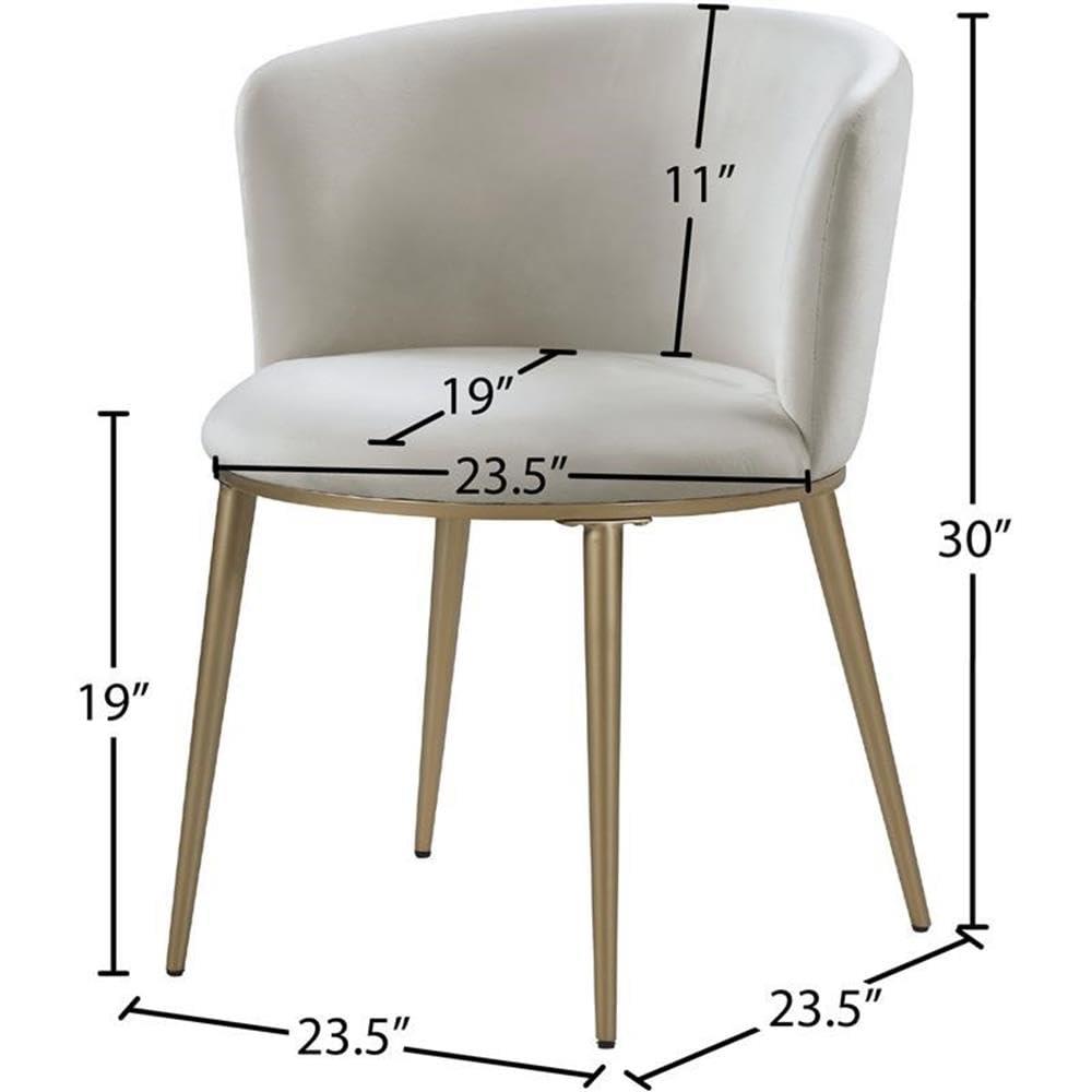 Meridian Furniture Skylar Cream Velvet Dining Chair (Set of 2)