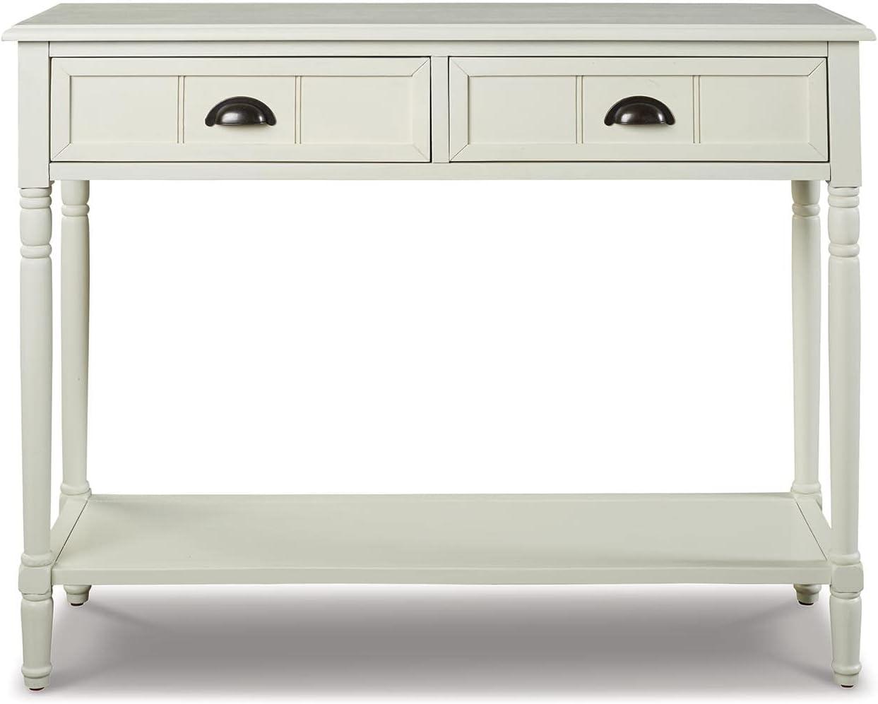 Goverton Sofa and Console Table White - Signature Design by Ashley: Vintage Entryway Storage with Shelves