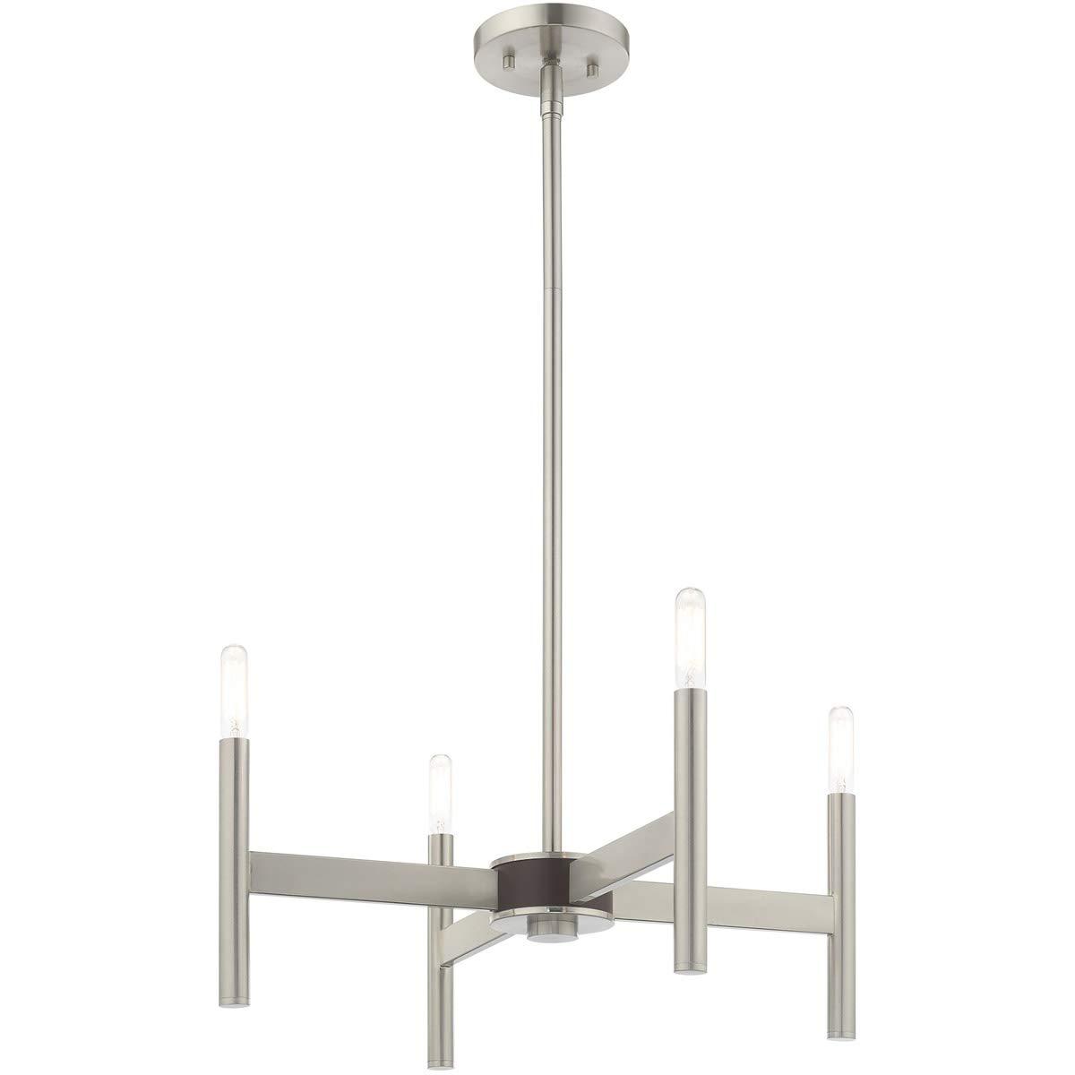 Livex Lighting Copenhagen 4 - Light Chandelier in  Brushed Nickel