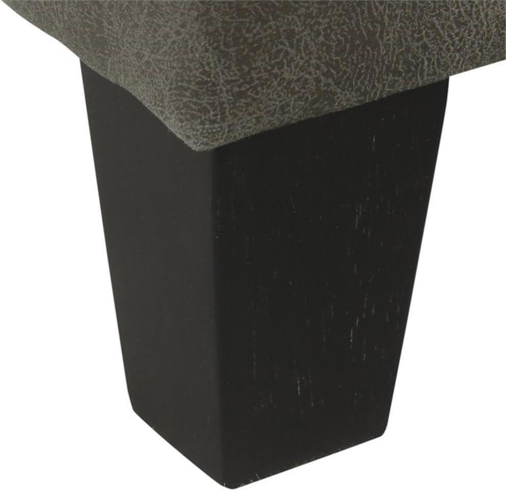 Luxury Large Square Storage Ottoman with Lid - HomePop: Faux Leather, Seating & Rosewood Legs