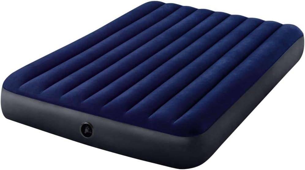 Intex Classic Downy Airbed Set with 2 Pillows and Double Quick Hand Pump, Queen