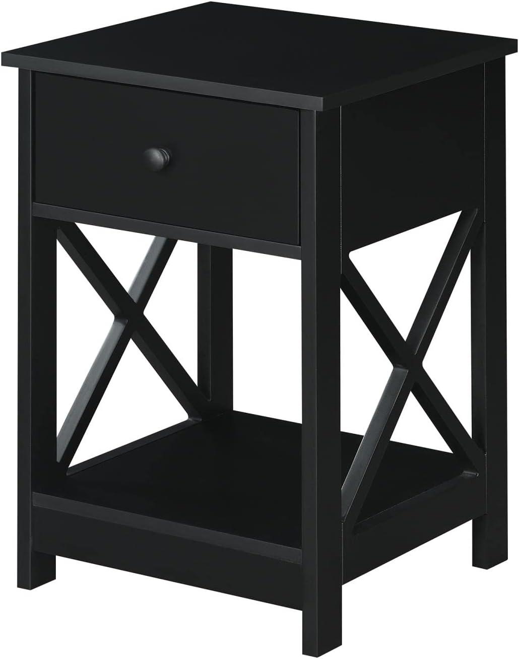 Oxford 1 Drawer End Table, Black