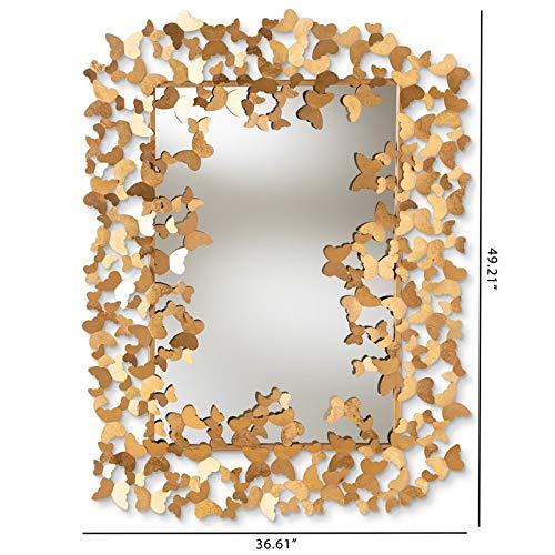 Baxton Studio Antique Gold Finished Butterfly Accent Wall Mirror