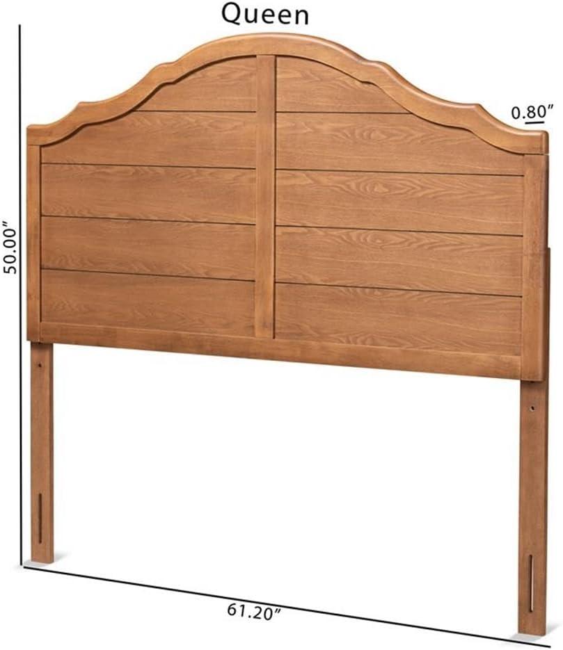 Clive Vintage Traditional Farmhouse Ash Walnut Finished Wood King Size Headboard