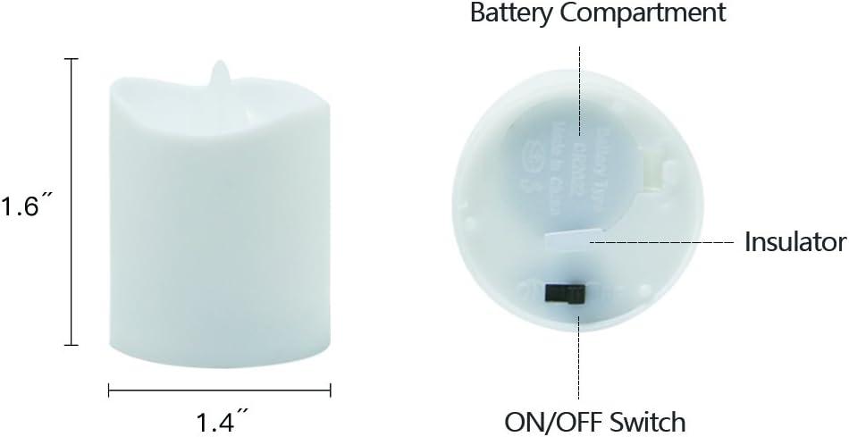 12 Pcs Flameless LED Tea Light Candles Warm Yellow Flickering Bright Tealights Electric