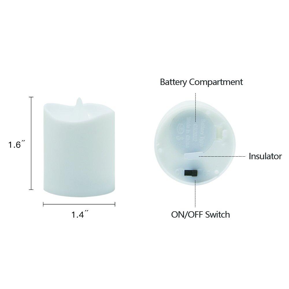 12 Pcs Flameless LED Tea Light Candles Warm Yellow Flickering Bright Tealights Electric