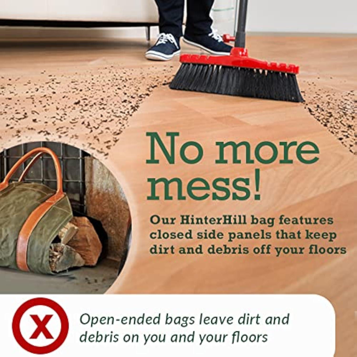 HinterHill 2-in-1 Firewood Carrier Bag. Adjustable Canvas Bag with Zip-Down Sides for Fireplace Wood