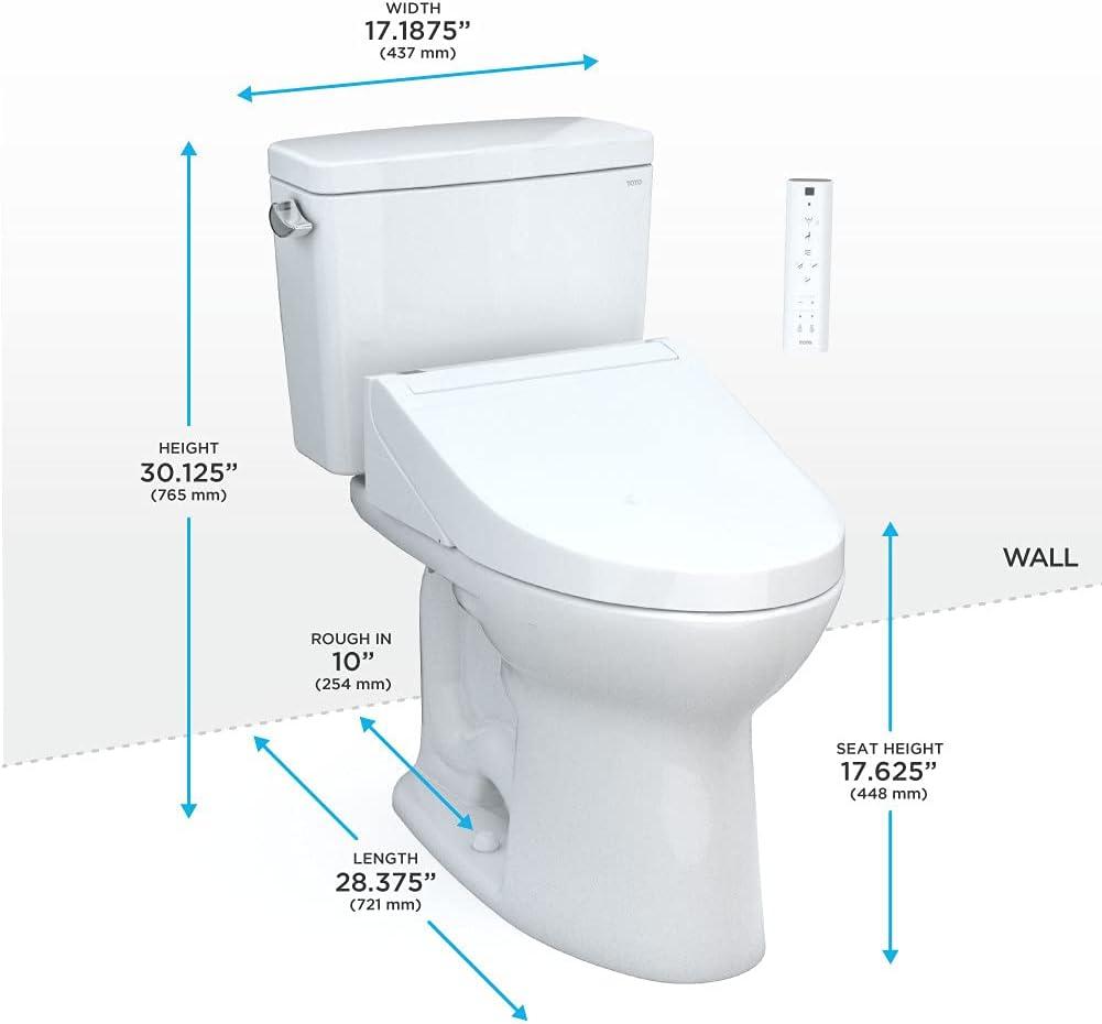 Drake® 1.28 GPF Water Efficient Elongated Two-Piece Toilet with Tornado Flush® (Seat included)