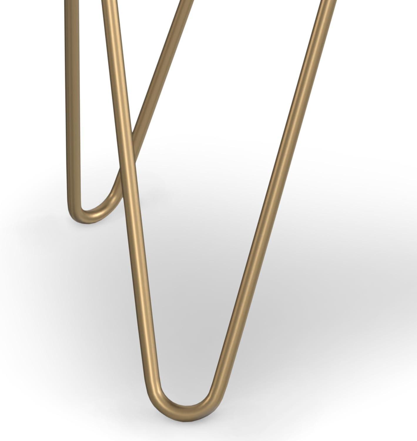 Simpli Home Patrice Solid Mango Wood Mid-Century Modern End Table with Unique Shaped Top and Hairpin Legs & Reviews | Wayfair