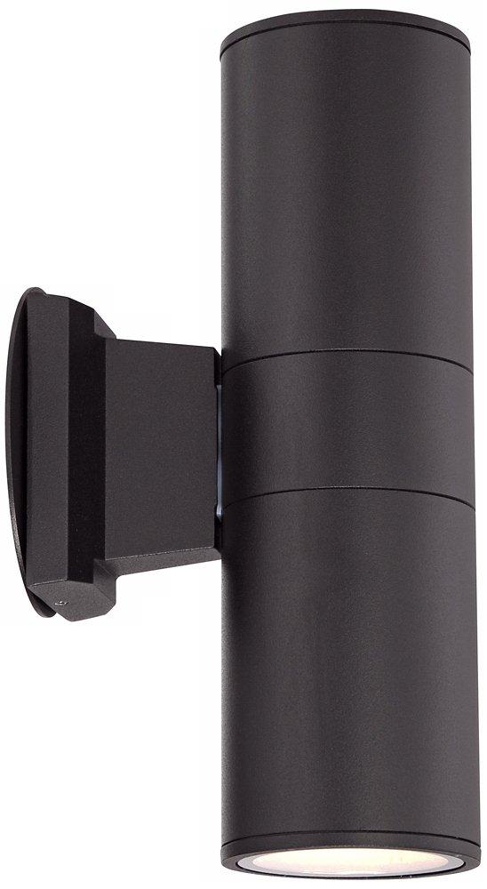Possini Euro Design Ellis Modern Outdoor Wall Light Fixture Black Cylinder Up Down 11 3/4" for Post Exterior Light Barn Deck Post Light House Porch