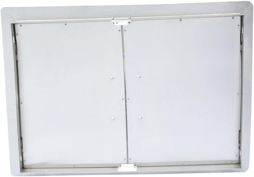 BBQ Access Door 30.5" W x 21" H, Grill Door Double Door Brushed Stainless Steel, Outdoor Kitchen Doors for BBQ Island Grilling Station