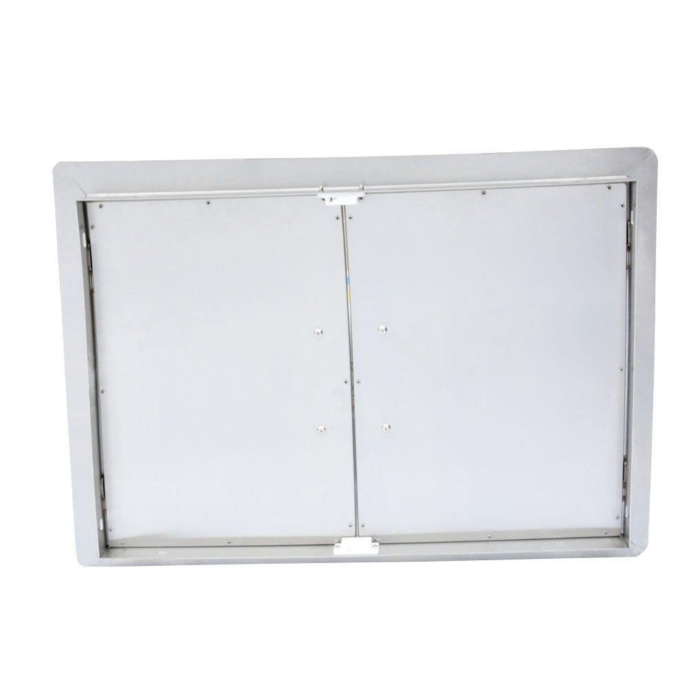 BBQ Access Door 30.5" W x 21" H, Grill Door Double Door Brushed Stainless Steel, Outdoor Kitchen Doors for BBQ Island Grilling Station