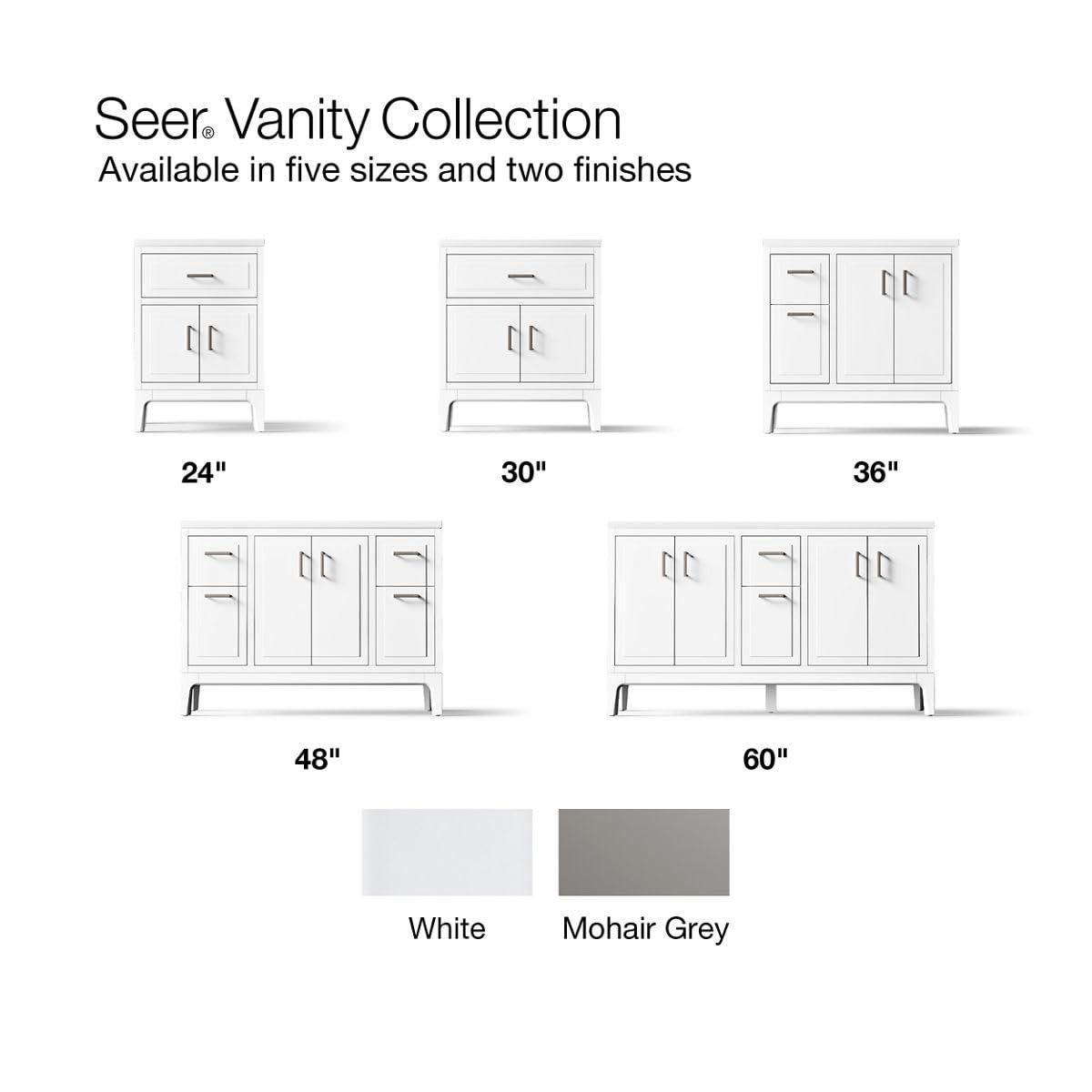Seer 24" Freestanding Single Bathroom Vanity Cabinet with Sink and Quartz Top