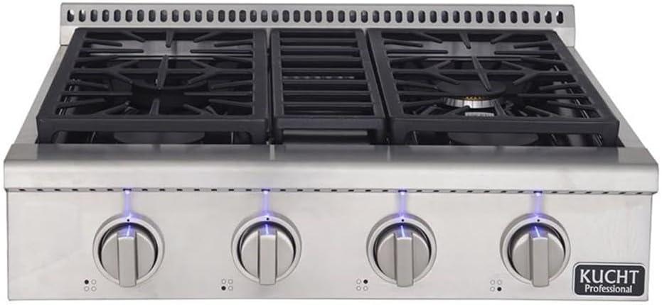 Kucht 30 Inch Stainless Steel 4 Burner Propane Range Top