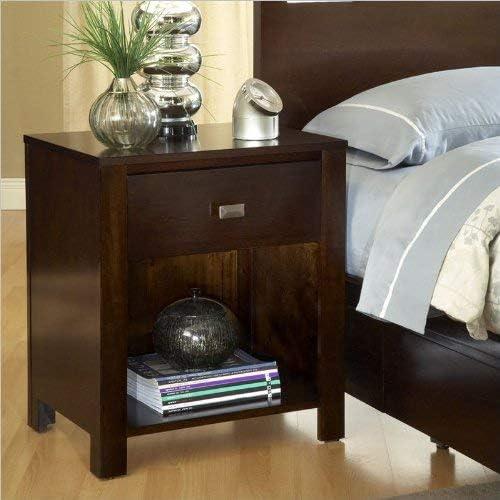 Modus Furniture Riva One Drawer Nightstand in Chocolate Brown