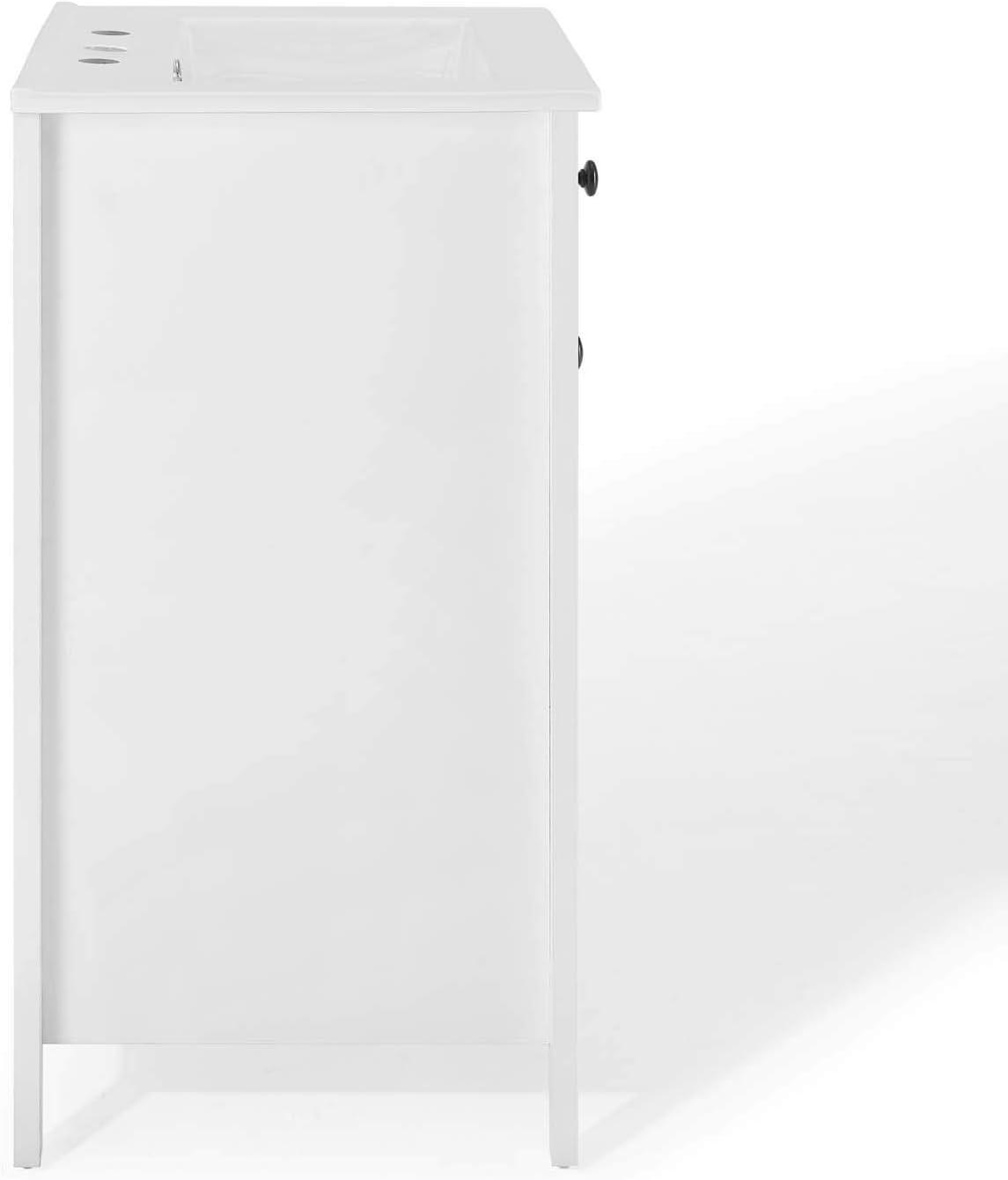 Nantucket 24" Sleek White Bathroom Vanity with Soft-Close Doors