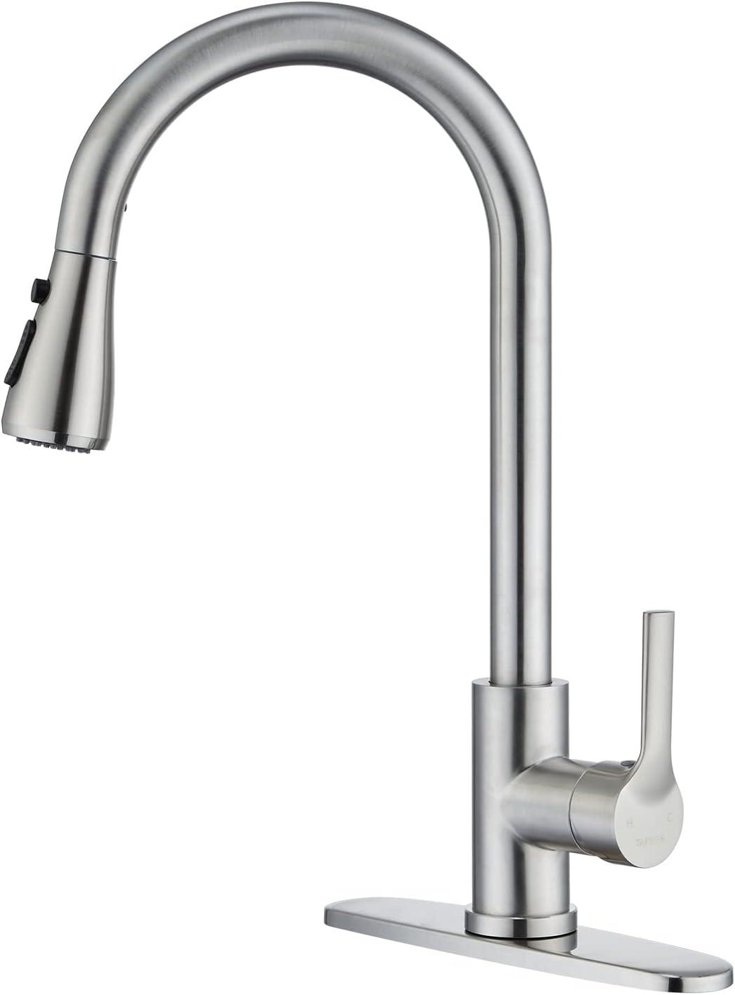 Kitchen Faucet With Pull-Down Spray Single Handle High Arc ,Stainless Steel Brushed Nickel