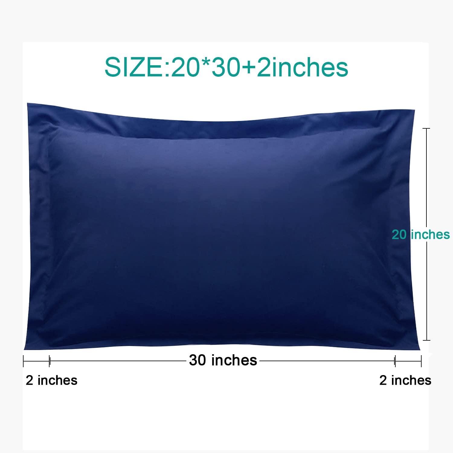 BEFIHO Bed Pillow Shams, 1800 Brushed Microfiber Oxford Pillowcases - NTBAY (Set of 2)