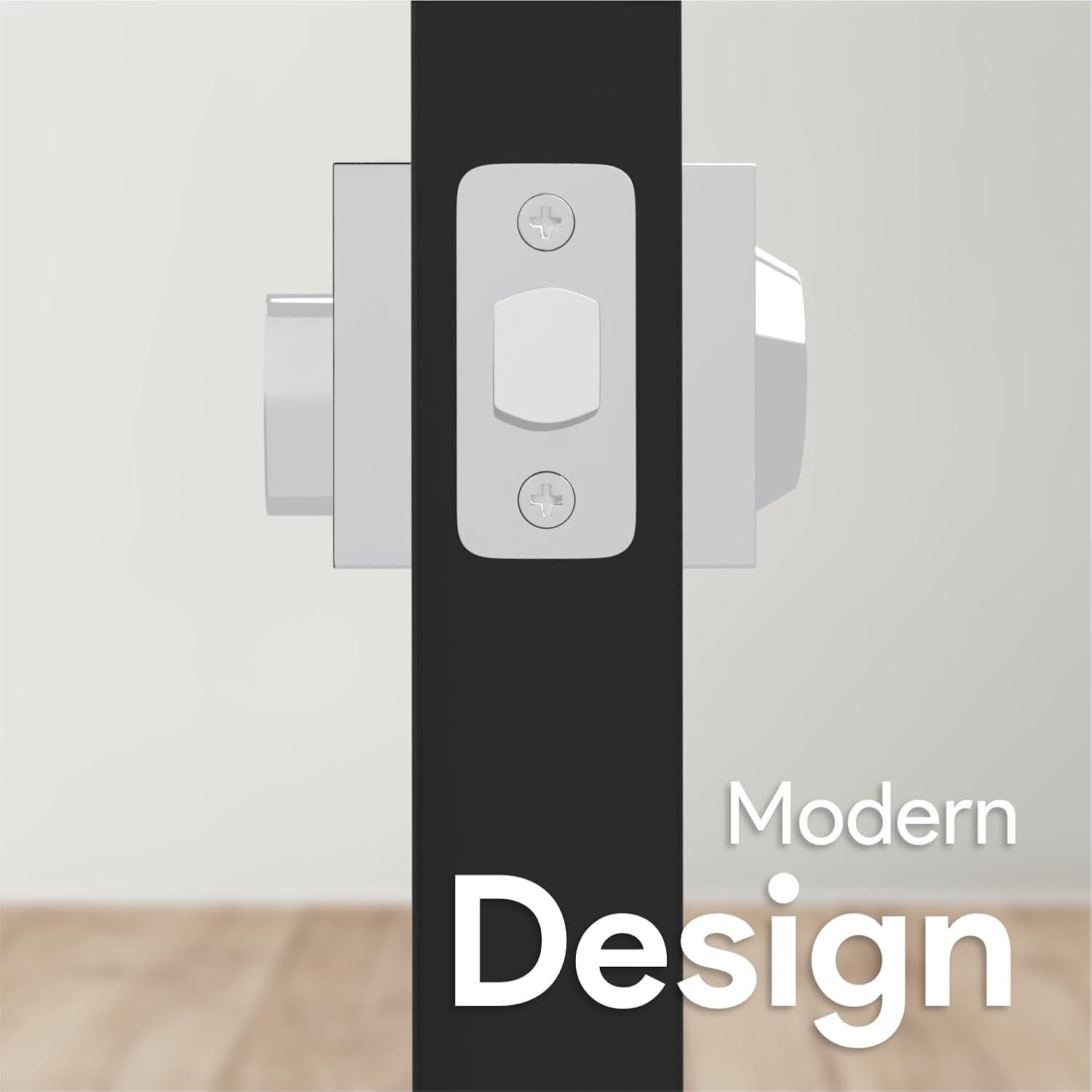 Mega Handles - SUANA Deadbolt I Entrance Deadbolt Lock - Heavy Duty Square Locking Deadbolt for Left or Right-Handed Doors - Interior/Exterior - Satin Nickel