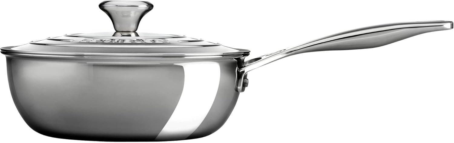 Le Creuset Stainless Steel Saucier Pan with Lid