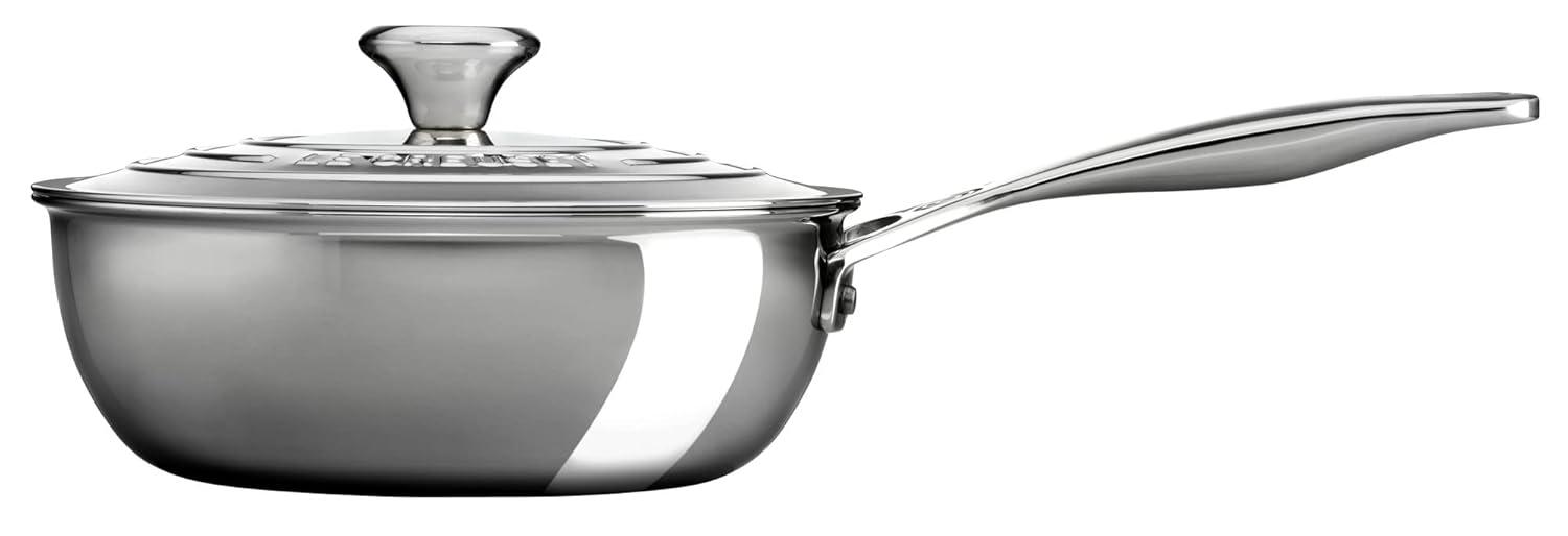 Le Creuset Stainless Steel Saucier Pan with Lid