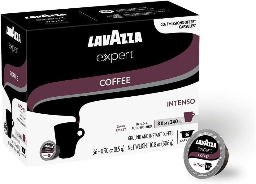 Lavazza Expert Intenso Coffee Capsules, Dark Roast, Arabica and Robusta Blend, Compatible with Lavazza Classy Plus Machine (36 Capsules)