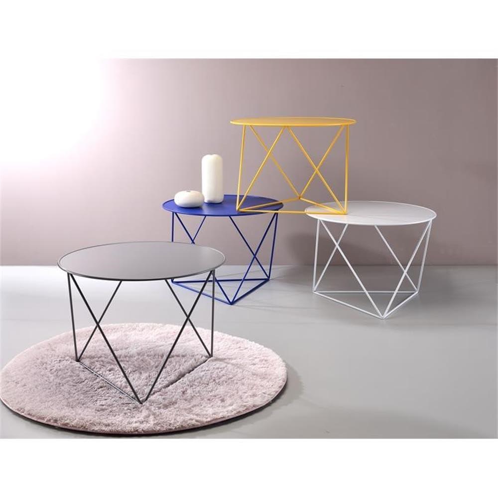 Acme Furniture Epidia Accent Table White: Round Metal Side Table, Powder-Coated Finish, 17" Height