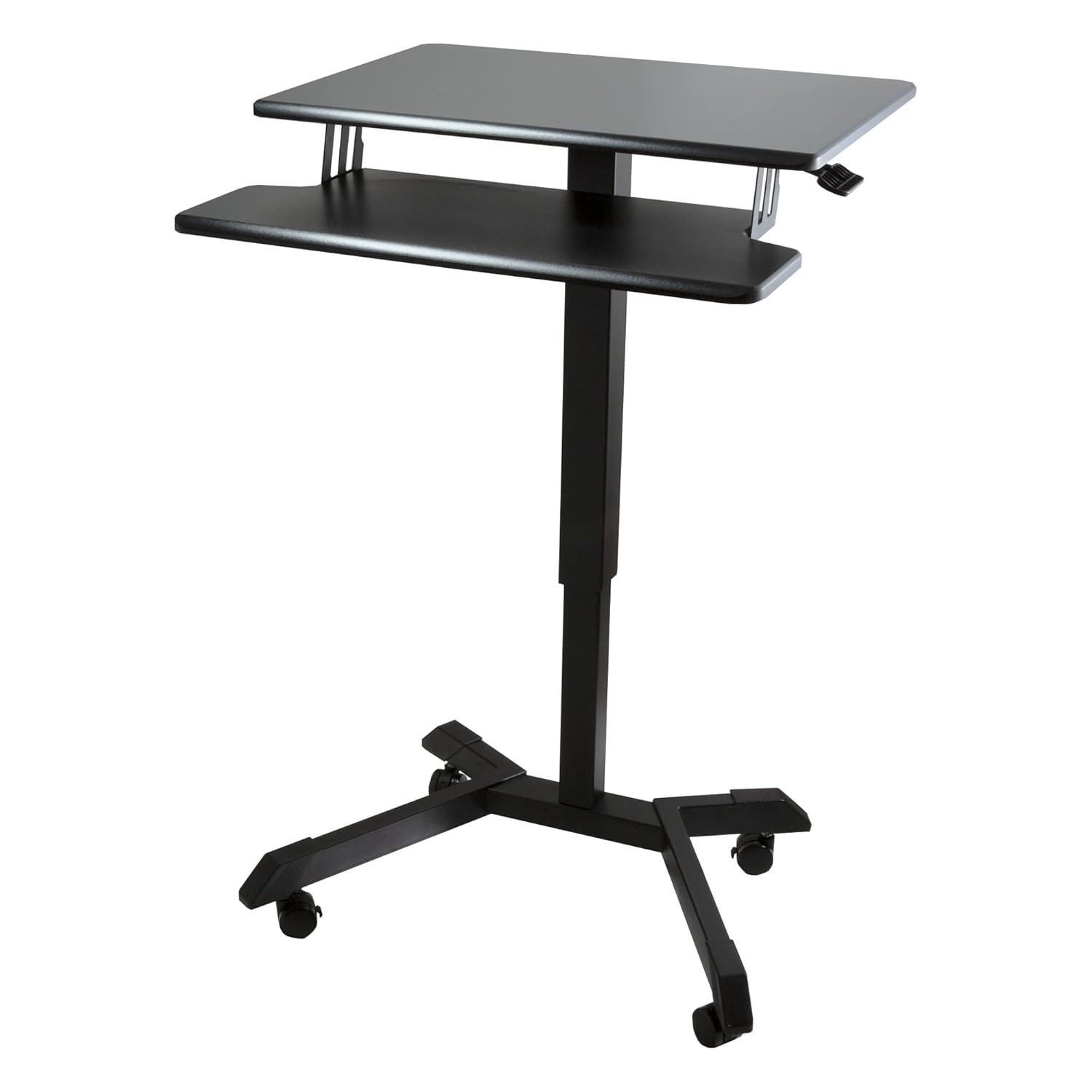 Victor High Rise��� Mobile Adjustable Standing Desk with Keyboard Tray