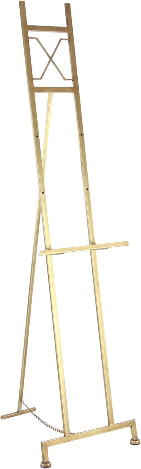 Gold Adjustable Metal Floor Easel with Chain Support