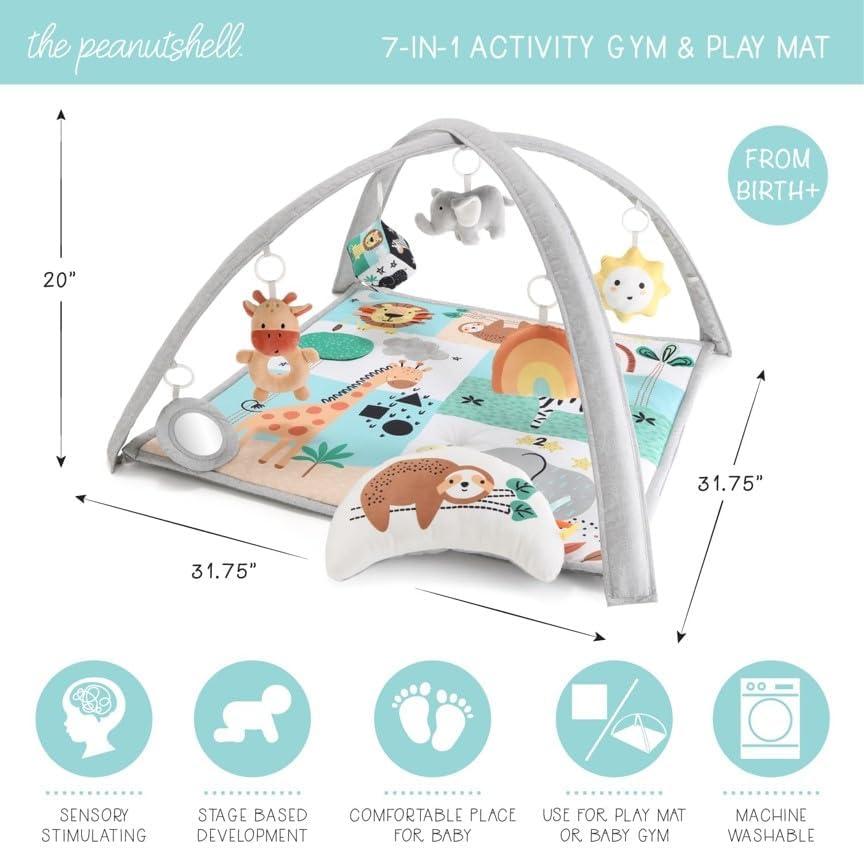 The Peanutshell Safari 123, 7-in-1 Activity Gym & Play Mat for Baby