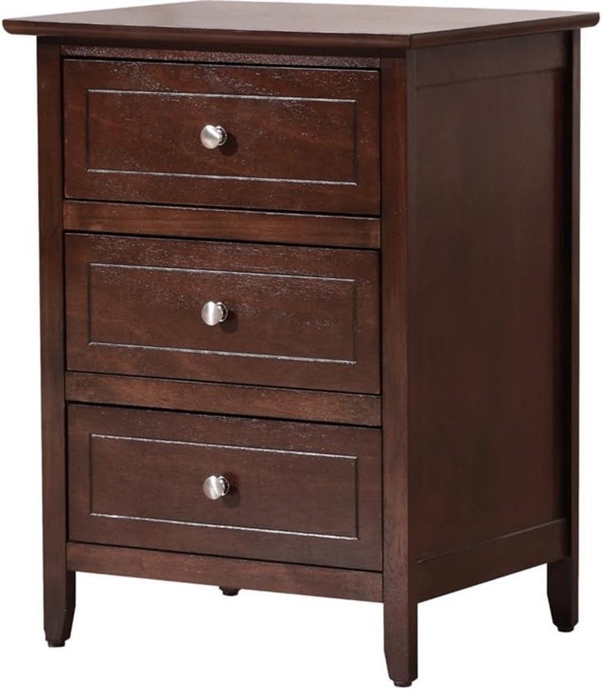 Glory Furniture Daniel 3 Drawer Nightstand in Cappuccino