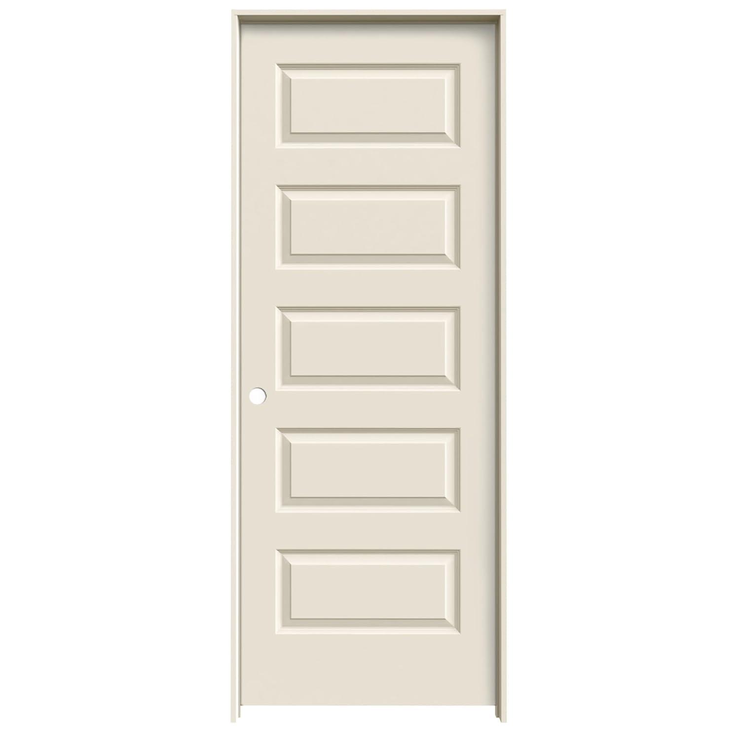 30 in. x 80 in. Smooth Rockport Right-Hand Solid Core Primed Molded Composite Single Prehung Interior Door