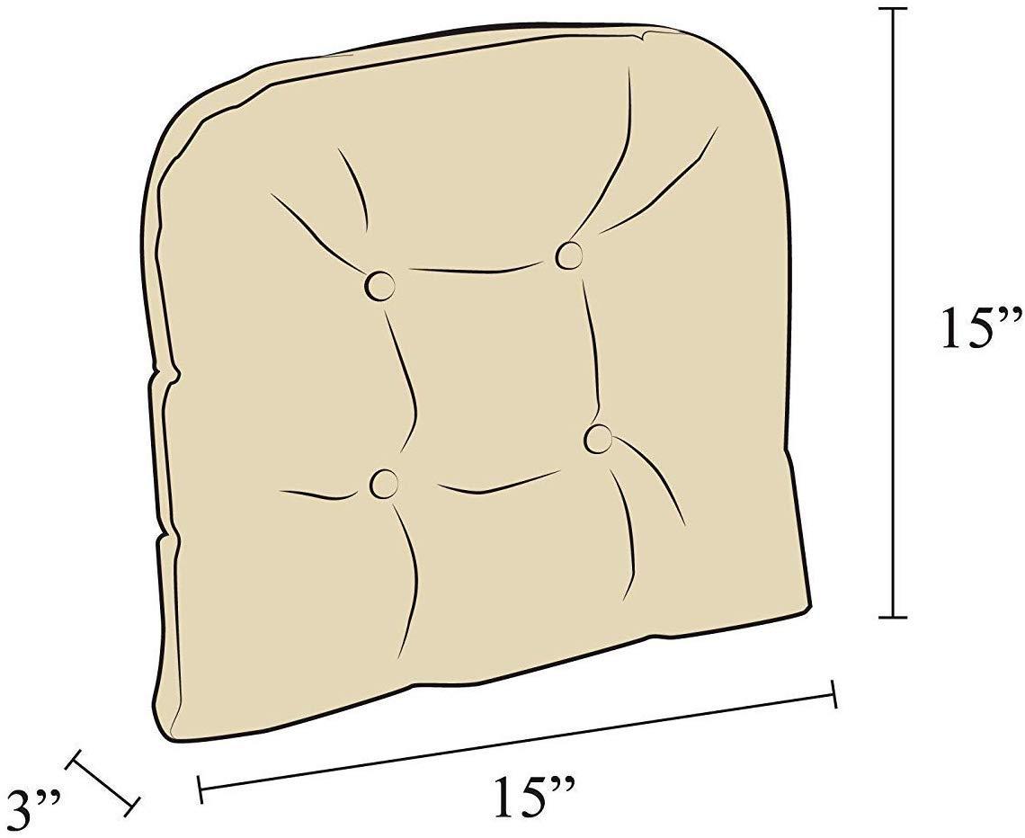 Klear Vu Gripper Overstuffed Universal Non-Slip Dining Chair Cushions for Kitchen Decor or Office Use, U-Shaped Skid-Proof Seat Pad, 15x15 Inches, 4 Count, Solid Yellow