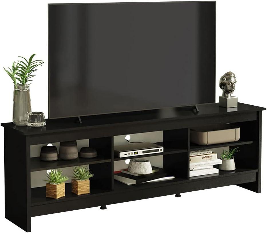 TV Stand with 6 Shelves and Cable Management for TVs up to 75 Inches