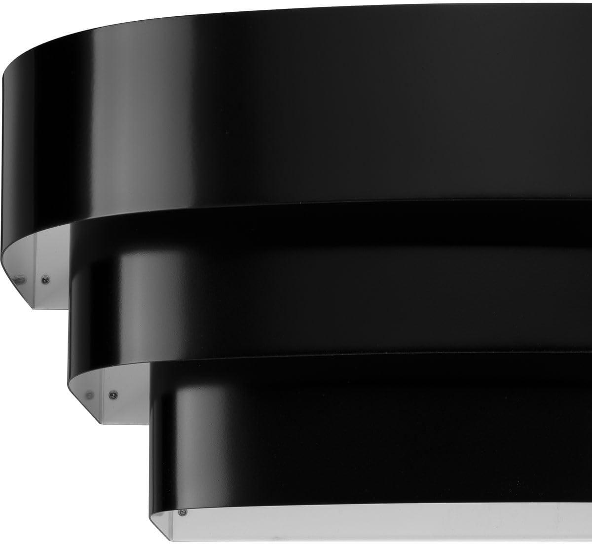 Progress Lighting, Tri-Band Louver, 1-Light Wall Sconce, Matte Black, Metal Shade, Steel, 7" W x 7" H x 14" L, 100W MED, BL