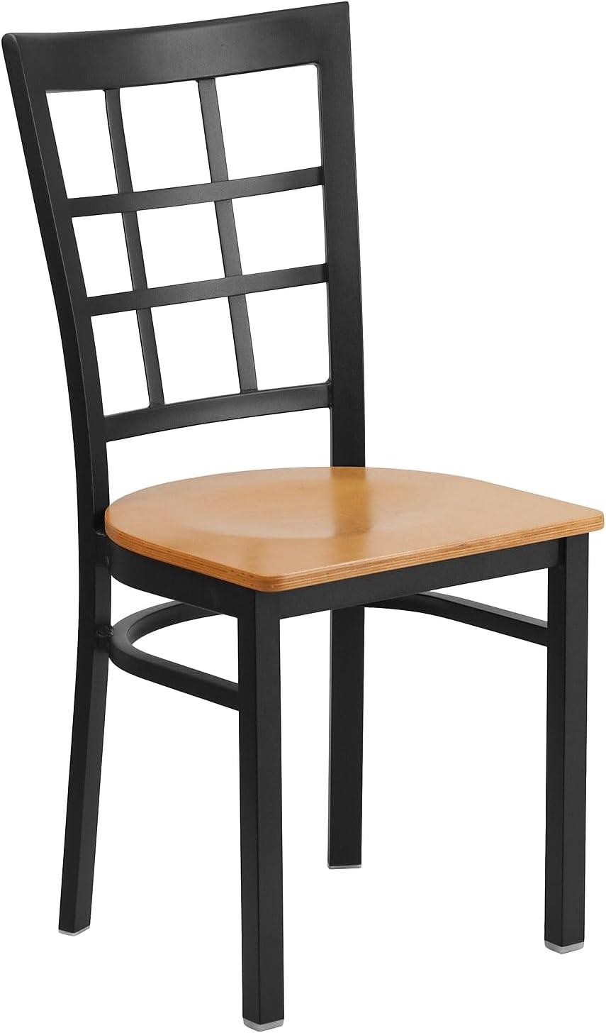 Flash Furniture Black Window Back Metal Restaurant Chair