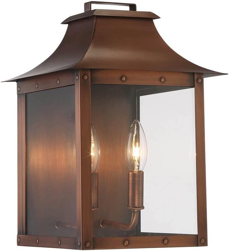 Manchester 13.5'' Copper Patina Dimmable Pocket Wall Lantern