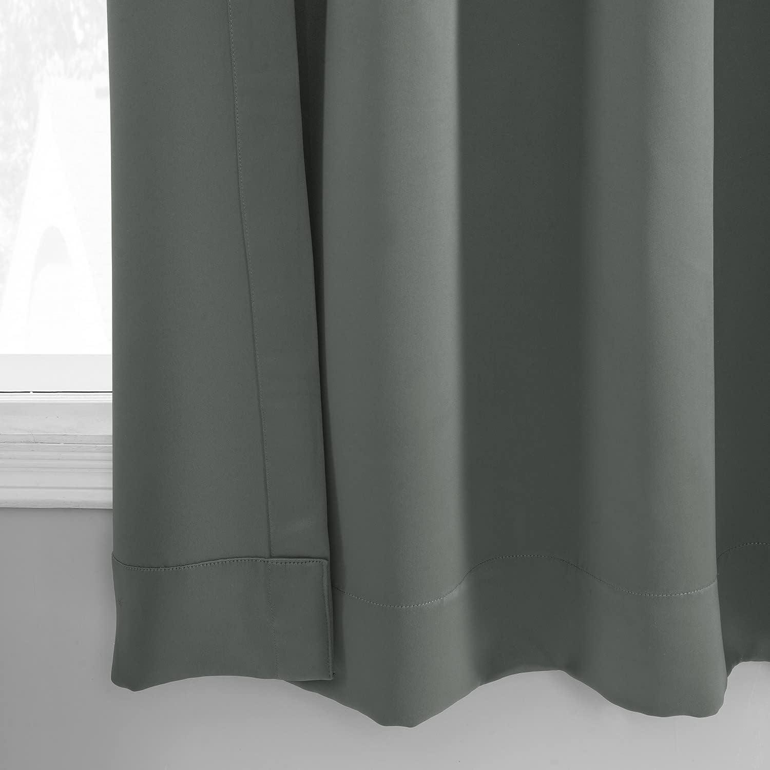 Neutral Grey Grommet Blackout Room Darkening Curtain (1 Panel), Neutral Grey, 50W X 63L