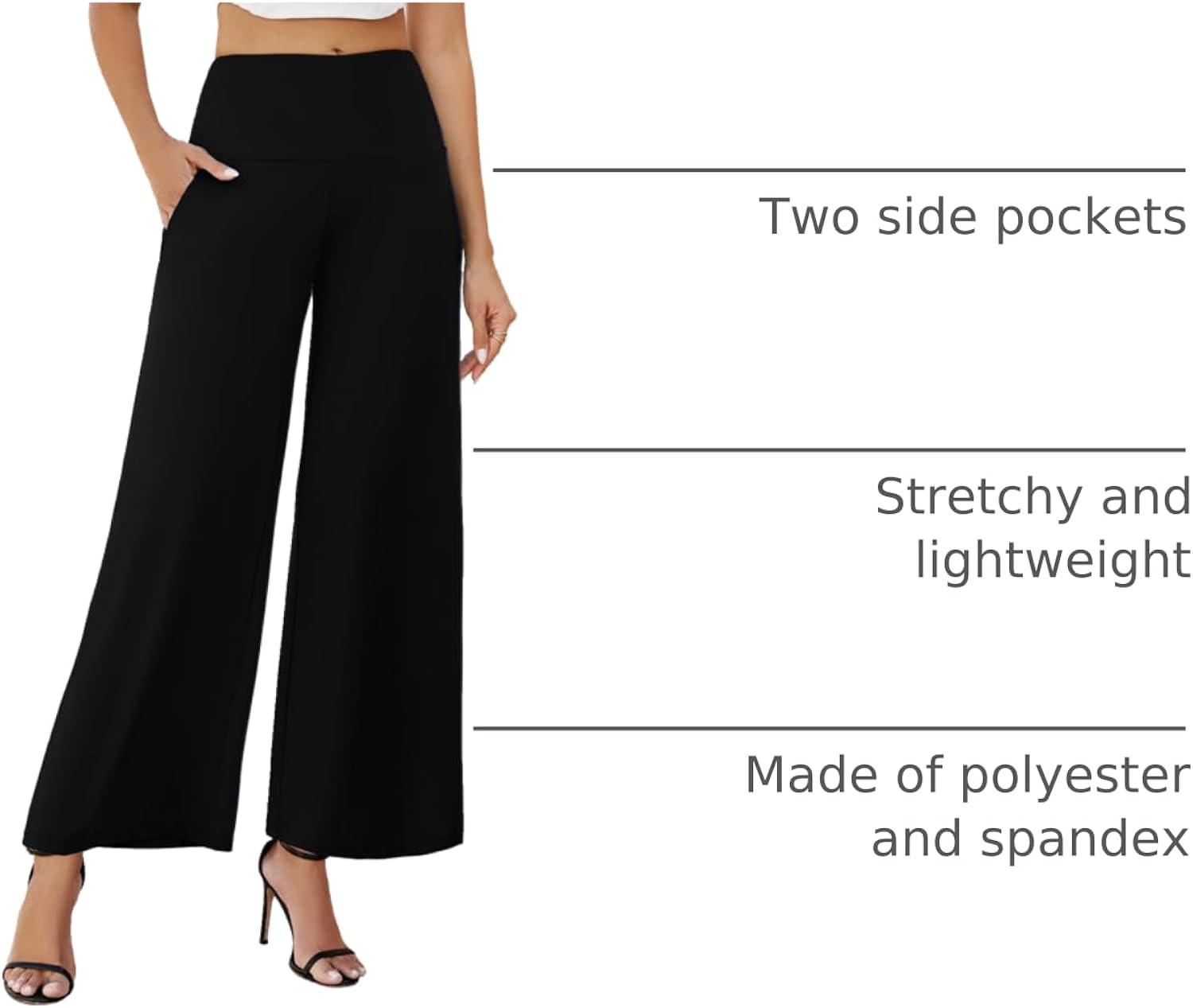 Arolina Women's Stretchy Wide Leg Palazzo Lounge Pants with Pockets Casual Comfy High Waist Palazzo Pants for Women Dressy